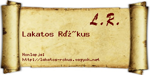 Lakatos Rókus névjegykártya